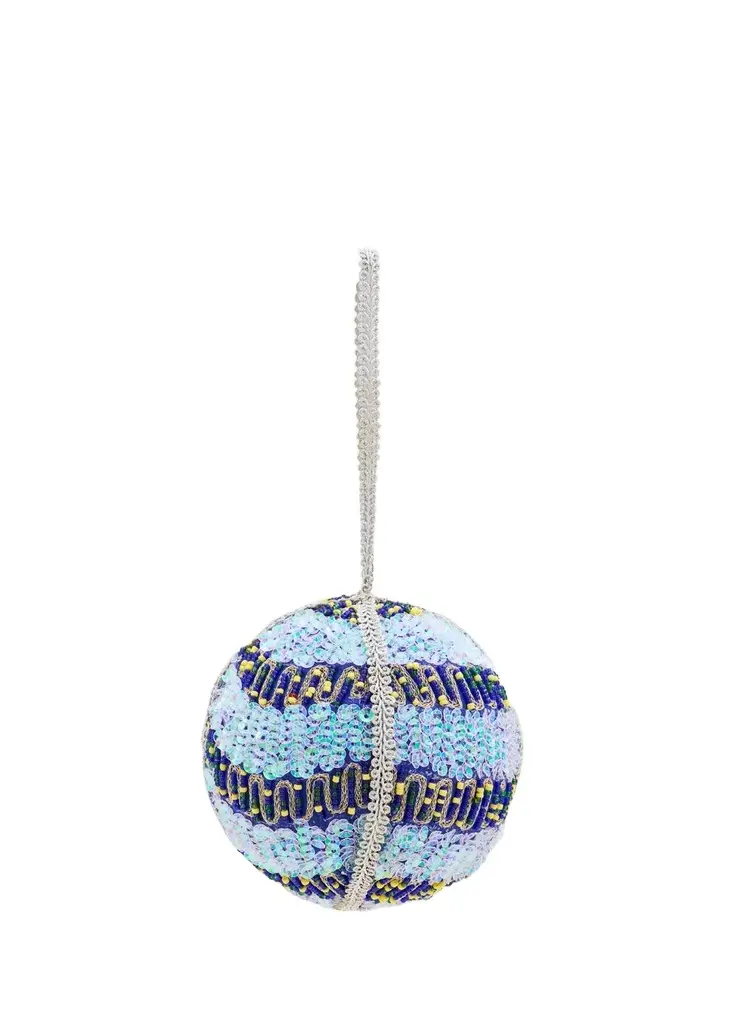 Sudha Pennathur Handcrafted Embellished Ball Christmas Ornament