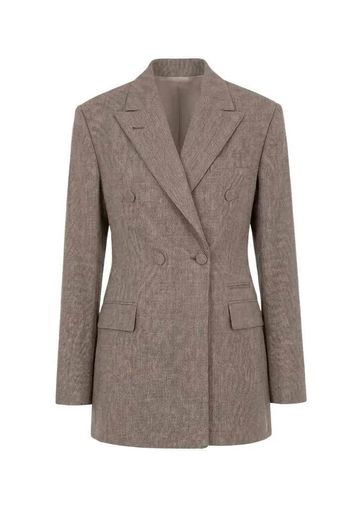 OFFICINE GÉNÉRALE Double-Breasted Virgin Wool Coat