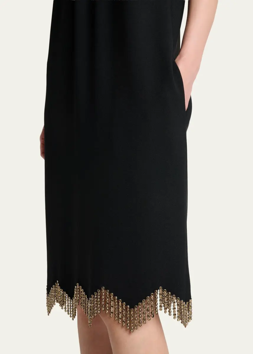 Lanvin Knotted-Shoulder Fringe Midi Dress | Thumbnail 5 Lanvin Knotted-Shoulder Fringe Midi Dress | Thumbnail 5