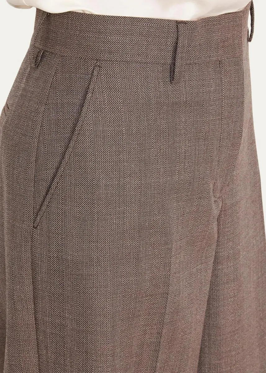OFFICINE GÉNÉRALE Pleated Virgin Wool Wide-Leg Trousers | Thumbnail 4