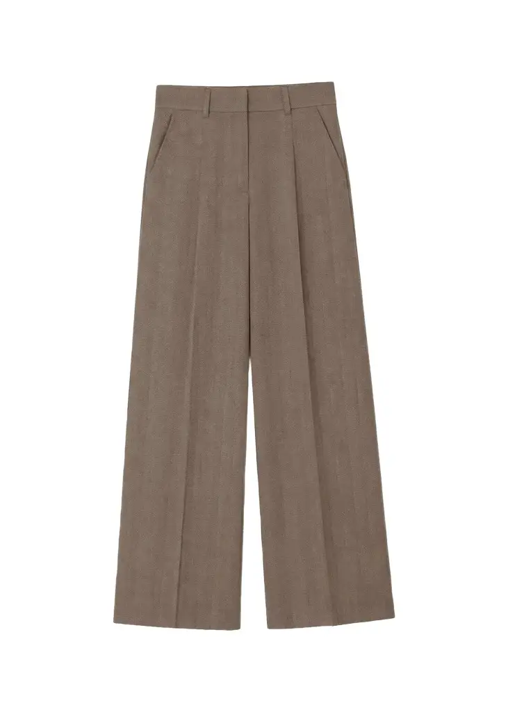 OFFICINE GÉNÉRALE Pleated Virgin Wool Wide-Leg Trousers
