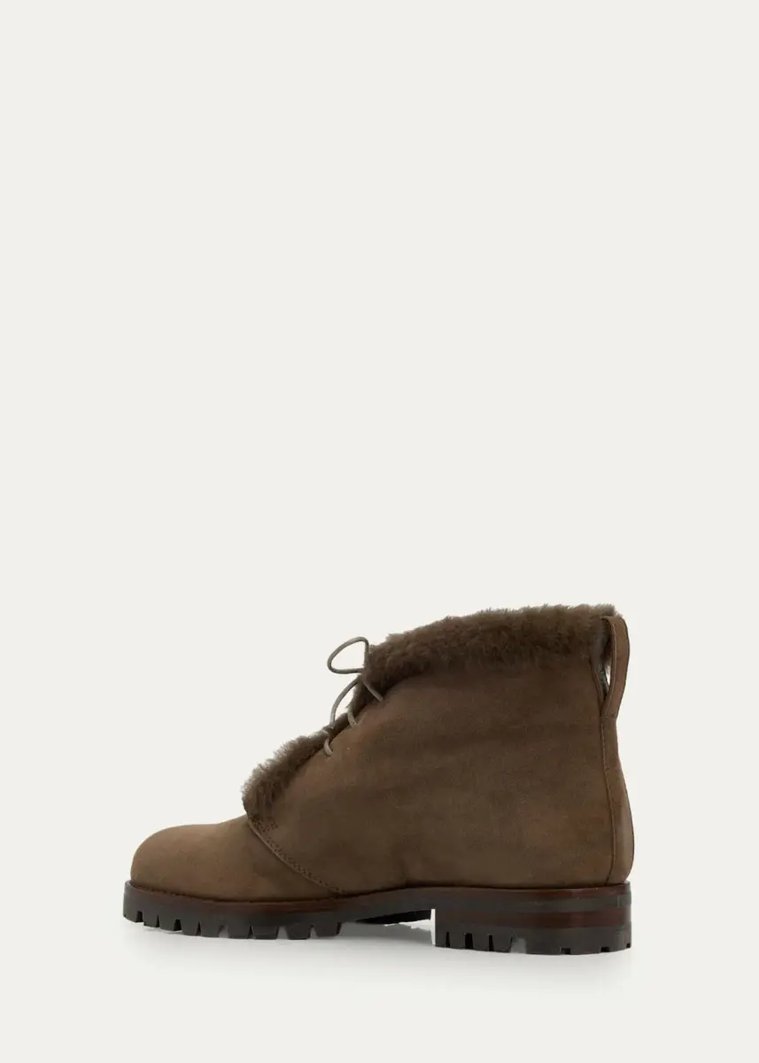 Manolo Blahnik Mircus Shearling-Lined Suede Ankle Boots | Thumbnail 2
