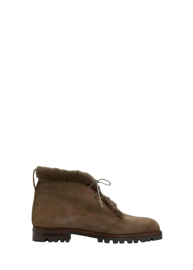 Manolo Blahnik Mircus Shearling-Lined Suede Ankle Boots