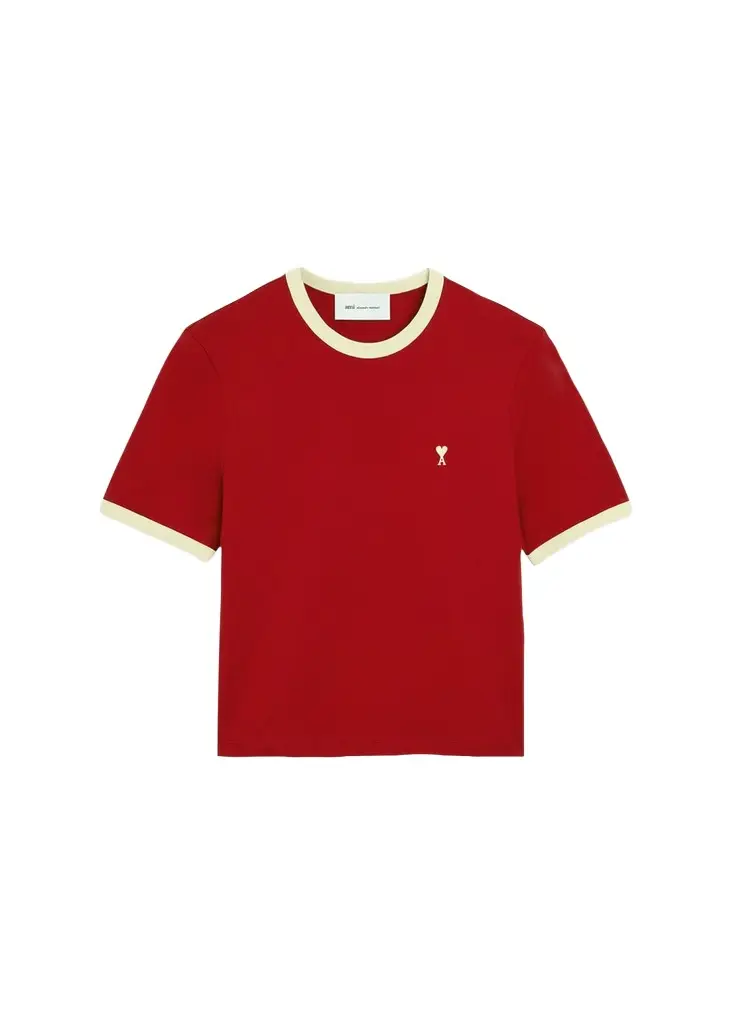 AMI PARIS Men's Contrast-Trim Short-Sleeve T-Shirt