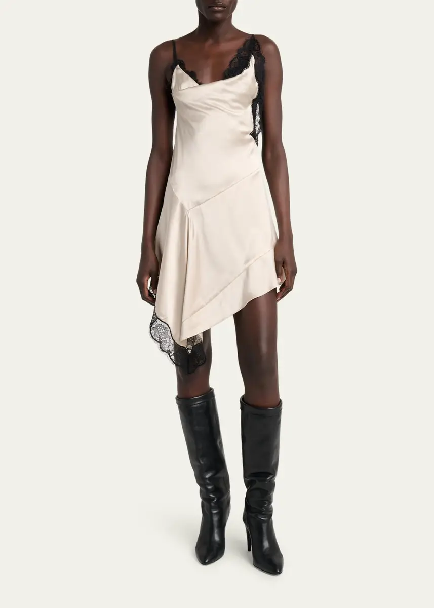 Isabel Marant Anaziae Asymmetric Lace & Silk Mini Slip Dress | Thumbnail 2 Isabel Marant Anaziae Asymmetric Lace & Silk Mini Slip Dress | Thumbnail 2