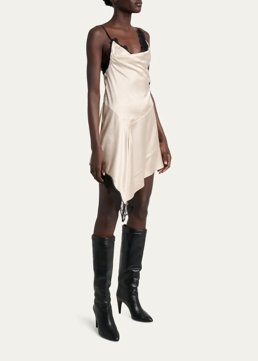 Isabel Marant Anaziae Asymmetric Lace & Silk Mini Slip Dress | Thumbnail 4 Isabel Marant Anaziae Asymmetric Lace & Silk Mini Slip Dress | Thumbnail 4