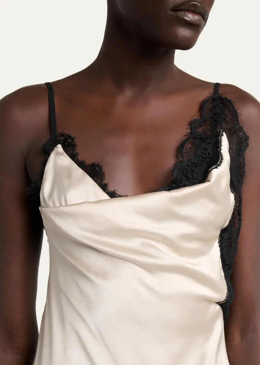 Isabel Marant Anaziae Asymmetric Lace & Silk Mini Slip Dress | Thumbnail 5 Isabel Marant Anaziae Asymmetric Lace & Silk Mini Slip Dress | Thumbnail 5