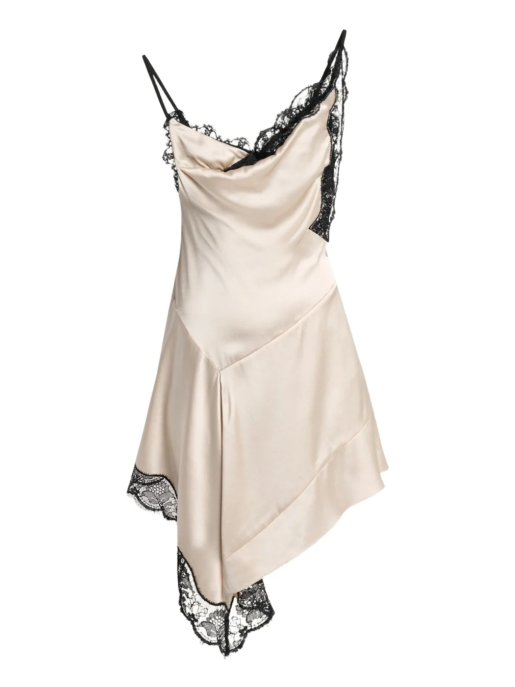 Anaziae Asymmetric Lace & Silk Mini Slip Dress Anaziae Asymmetric Lace & Silk Mini Slip Dress