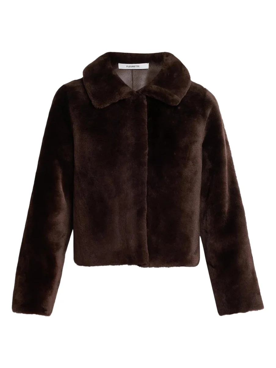 Fleurette Odette Reversible Cropped Shearling Jacket