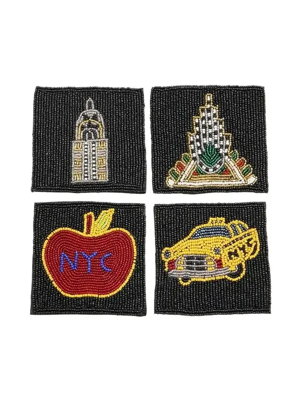 Sudha Pennathur NYC Beaded Coasters, Set of 4