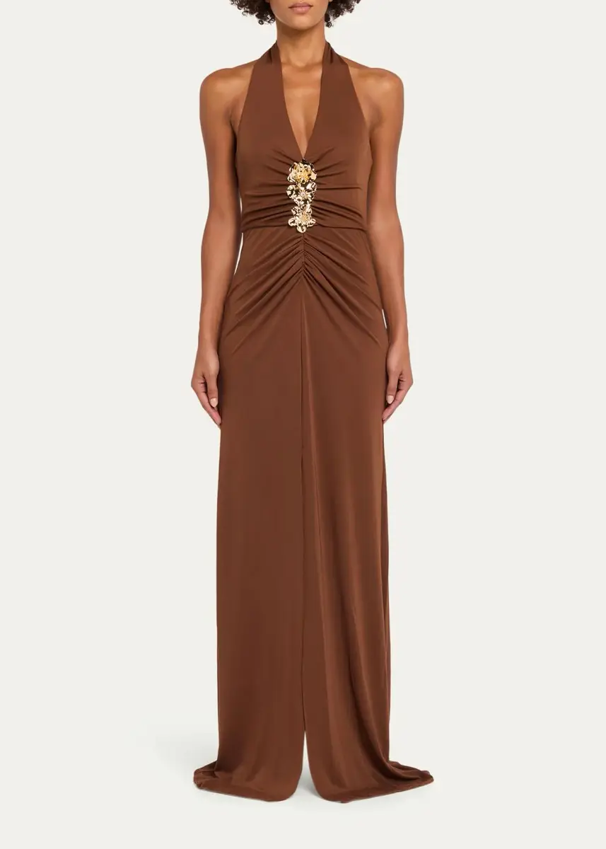 Cinq à Sept Kessan Embellished Halter Gown | Thumbnail 2 Cinq à Sept Kessan Embellished Halter Gown | Thumbnail 2