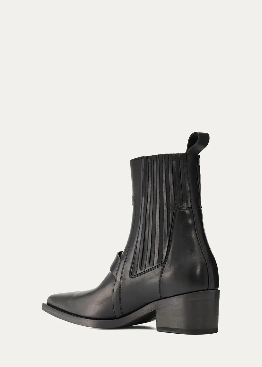 Rick Owens Men's Tower Pointed Sliver Leather Boots | Thumbnail 2 Rick Owens Men's Tower Pointed Sliver Leather Boots | Thumbnail 2