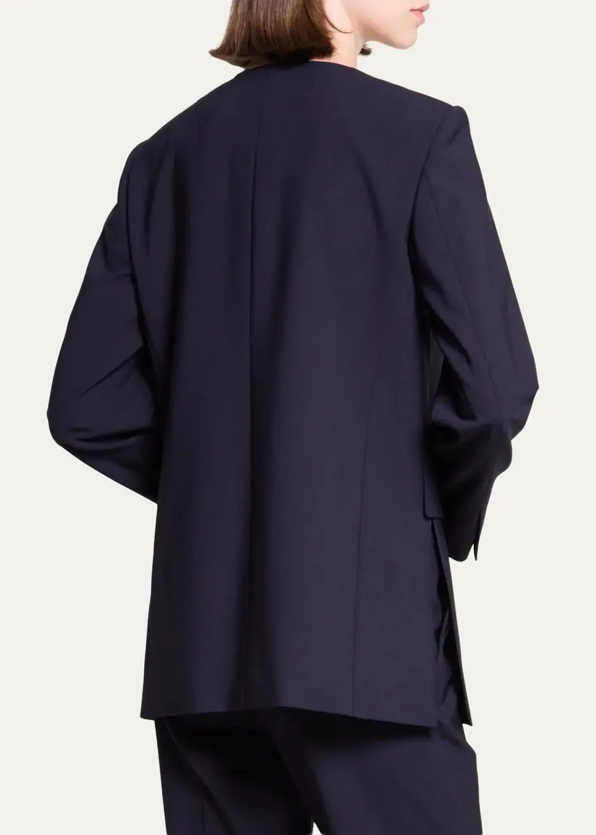 Theory Collarless V-Neck Blazer | Thumbnail 2 Theory Collarless V-Neck Blazer | Thumbnail 2