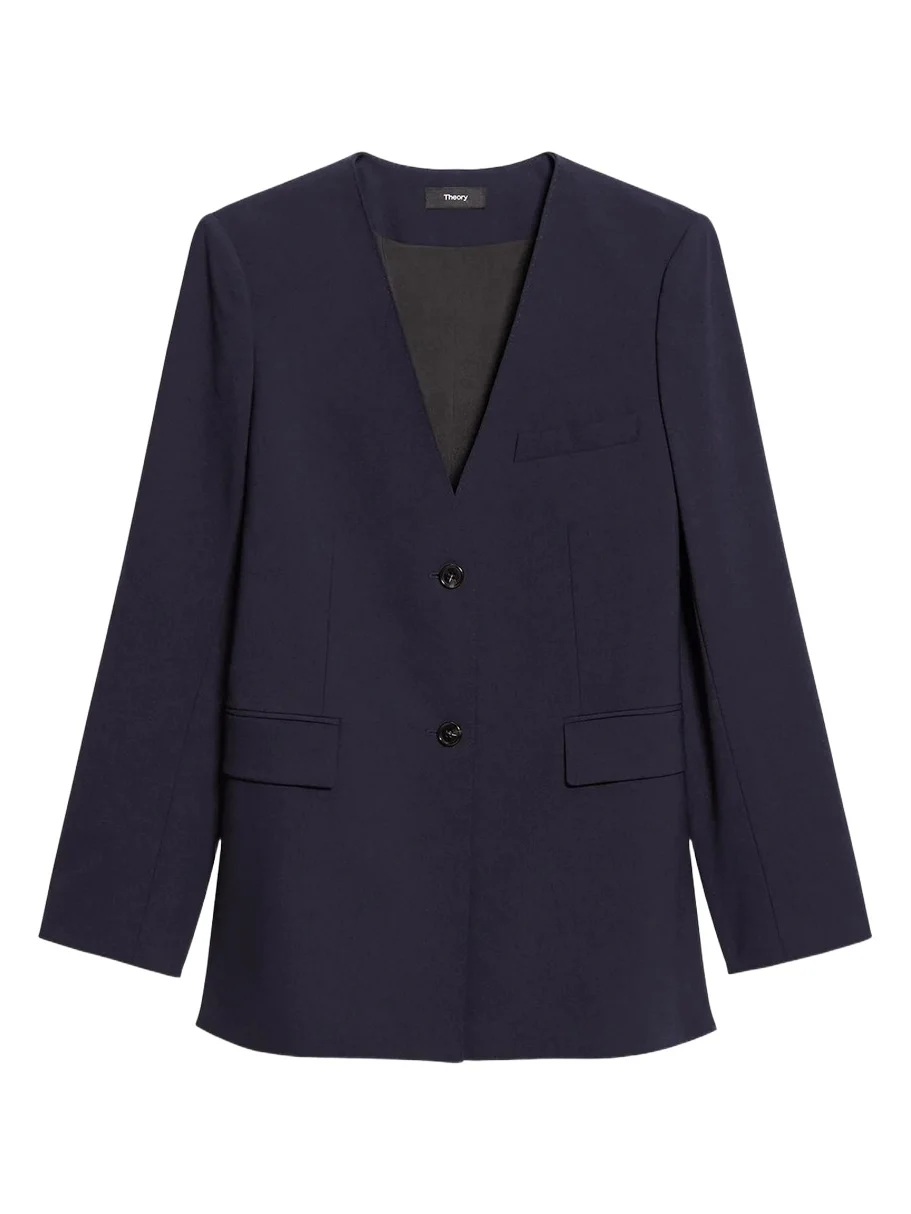 Collarless V-Neck Blazer Collarless V-Neck Blazer