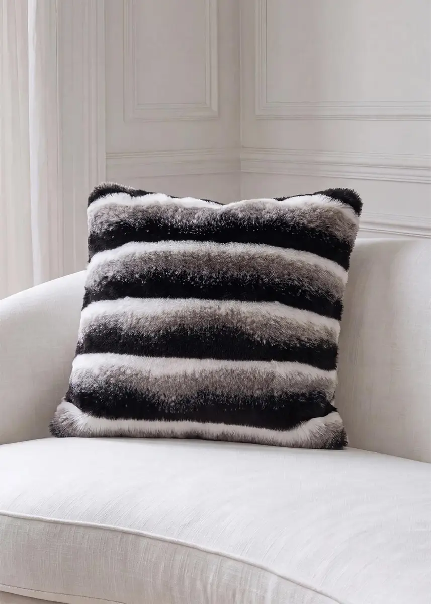 Lyla Grant Faux Chinchilla Pillow, 20" Square | Thumbnail 2 Lyla Grant Faux Chinchilla Pillow, 20" Square | Thumbnail 2