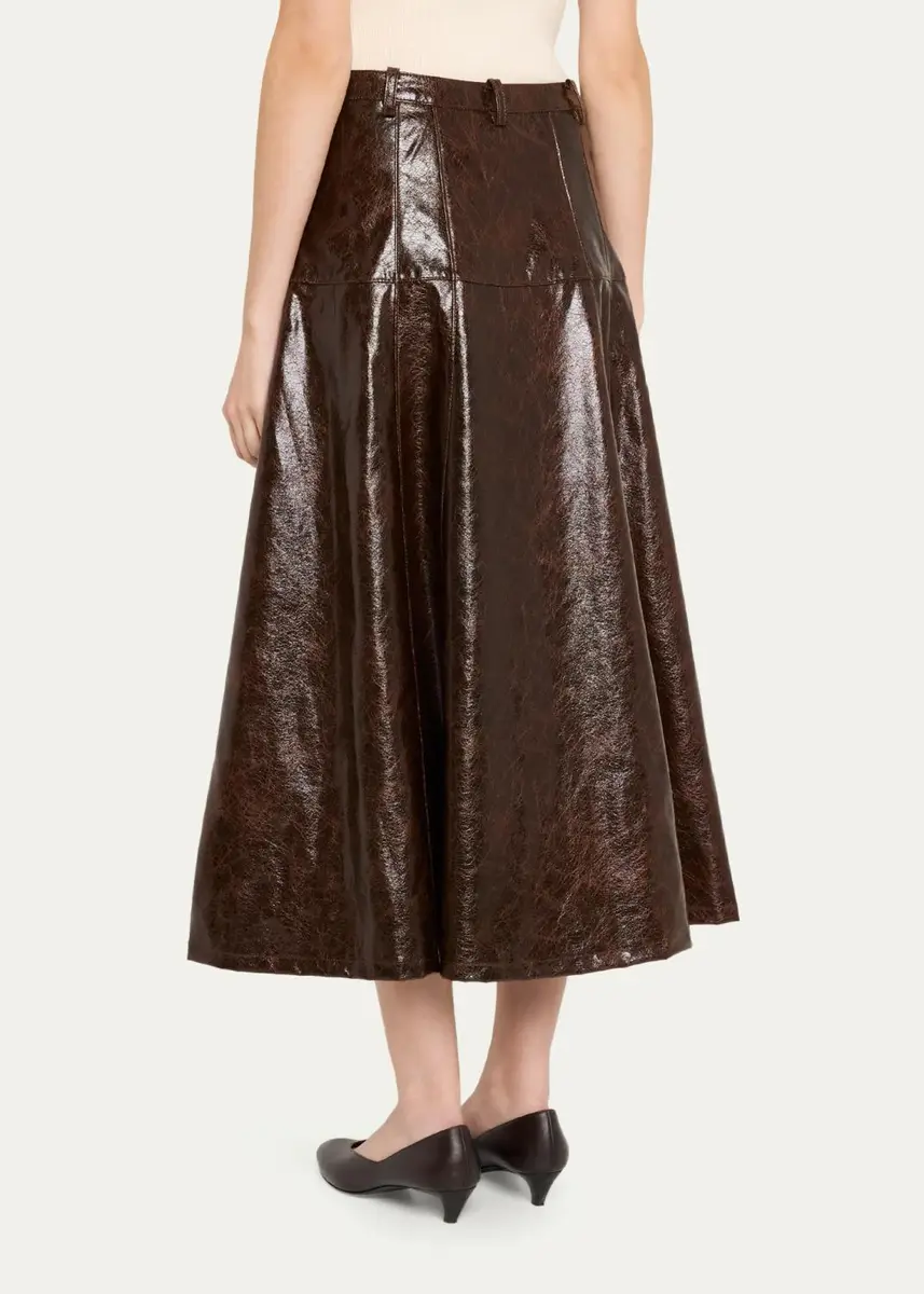 Cinq à Sept Tumbled Vegan Leather Midi Skirt | Thumbnail 3 Cinq à Sept Tumbled Vegan Leather Midi Skirt | Thumbnail 3