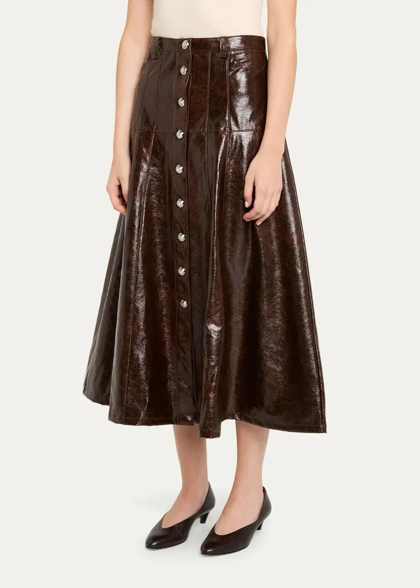 Cinq à Sept Tumbled Vegan Leather Midi Skirt | Thumbnail 4 Cinq à Sept Tumbled Vegan Leather Midi Skirt | Thumbnail 4
