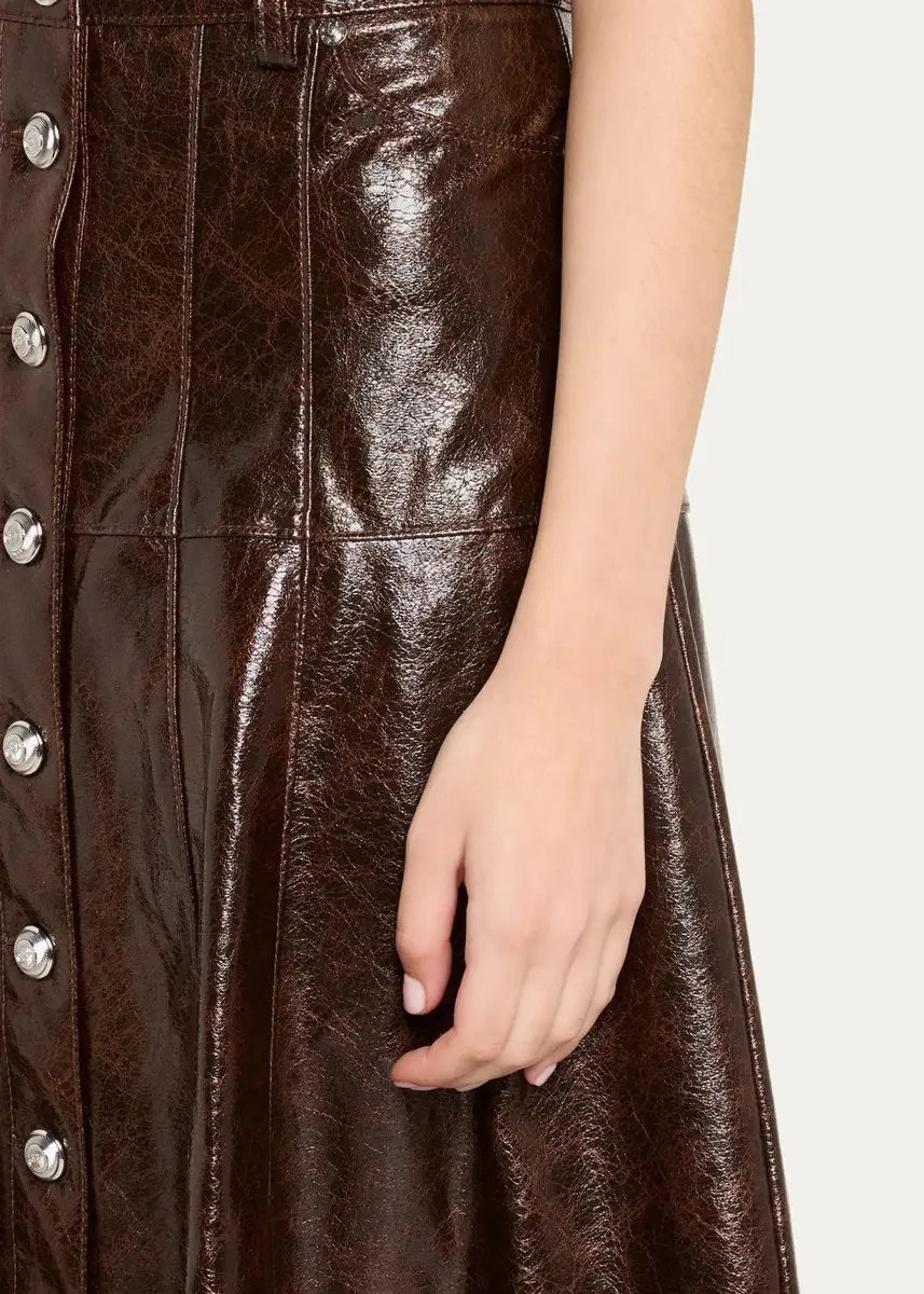 Cinq à Sept Tumbled Vegan Leather Midi Skirt | Thumbnail 5 Cinq à Sept Tumbled Vegan Leather Midi Skirt | Thumbnail 5