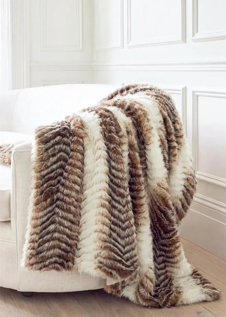 Lyla Grant Chevron Faux Fox Throw, 60" x 72" | Thumbnail 2 Lyla Grant Chevron Faux Fox Throw, 60" x 72" | Thumbnail 2