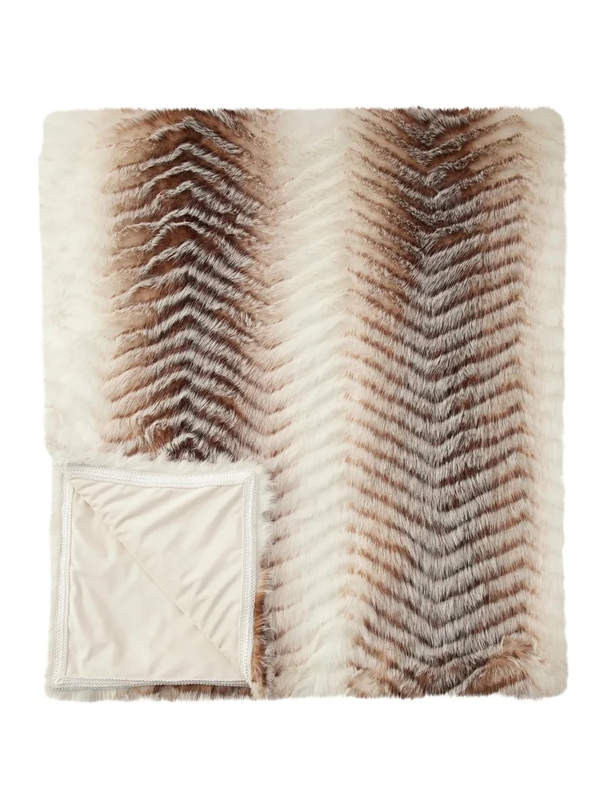 Lyla Grant Chevron Faux Fox Throw, 60" x 72"