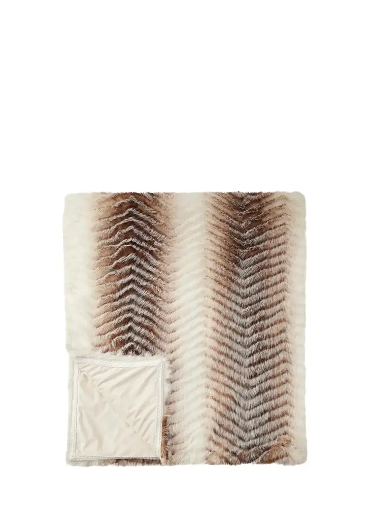 Lyla Grant Chevron Faux Fox Throw, 60" x 72"