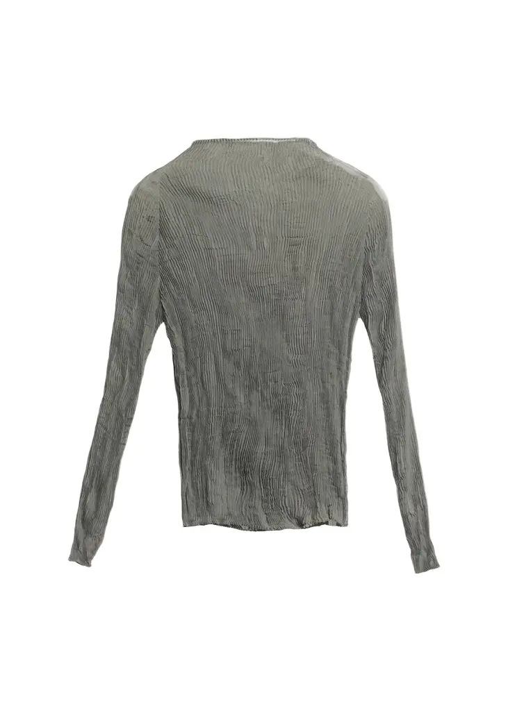 Chiffon Twist Long-Sleeve High-Neck Top Chiffon Twist Long-Sleeve High-Neck Top