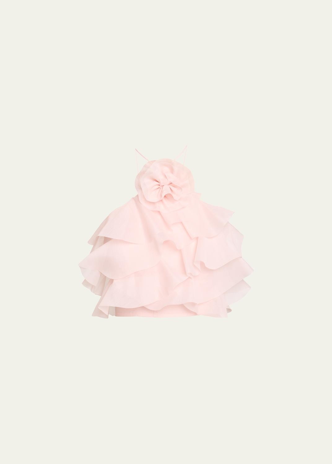Aje Villa Tiered Ruffle Halter Top