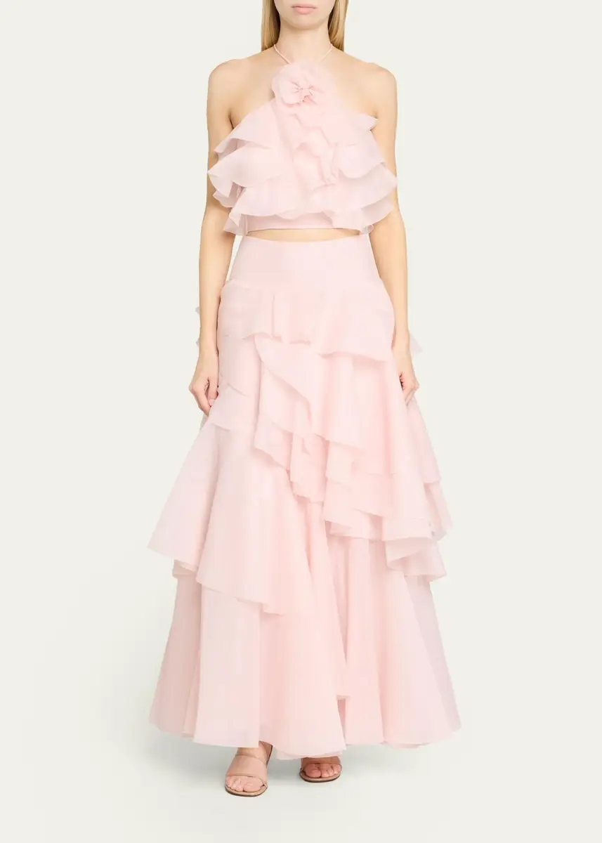 Aje Villa Tiered Ruffle Halter Top | Thumbnail 2 Aje Villa Tiered Ruffle Halter Top | Thumbnail 2