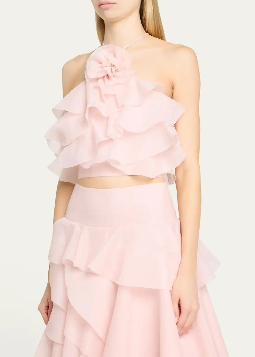 Aje Villa Tiered Ruffle Halter Top | Thumbnail 4 Aje Villa Tiered Ruffle Halter Top | Thumbnail 4