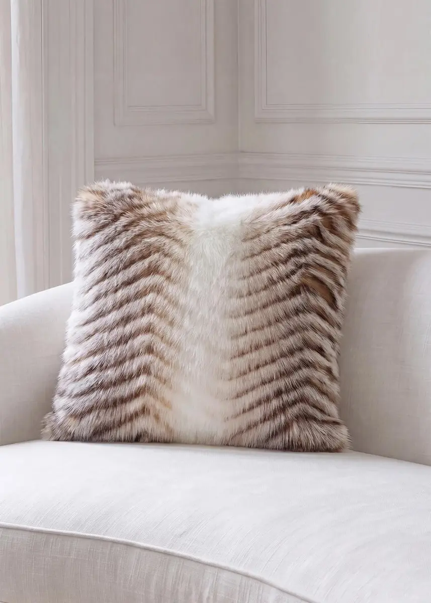 Lyla Grant Chevron Faux Fox Pillow, 20" Square | Thumbnail 2 Lyla Grant Chevron Faux Fox Pillow, 20" Square | Thumbnail 2