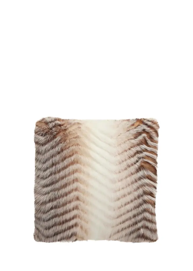 Lyla Grant Chevron Faux Fox Pillow, 20" Square