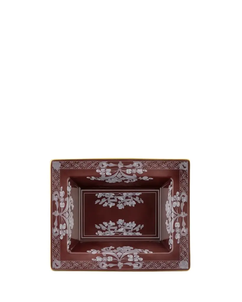 Floral Porcelain Rectangular Change Tray Floral Porcelain Rectangular Change Tray