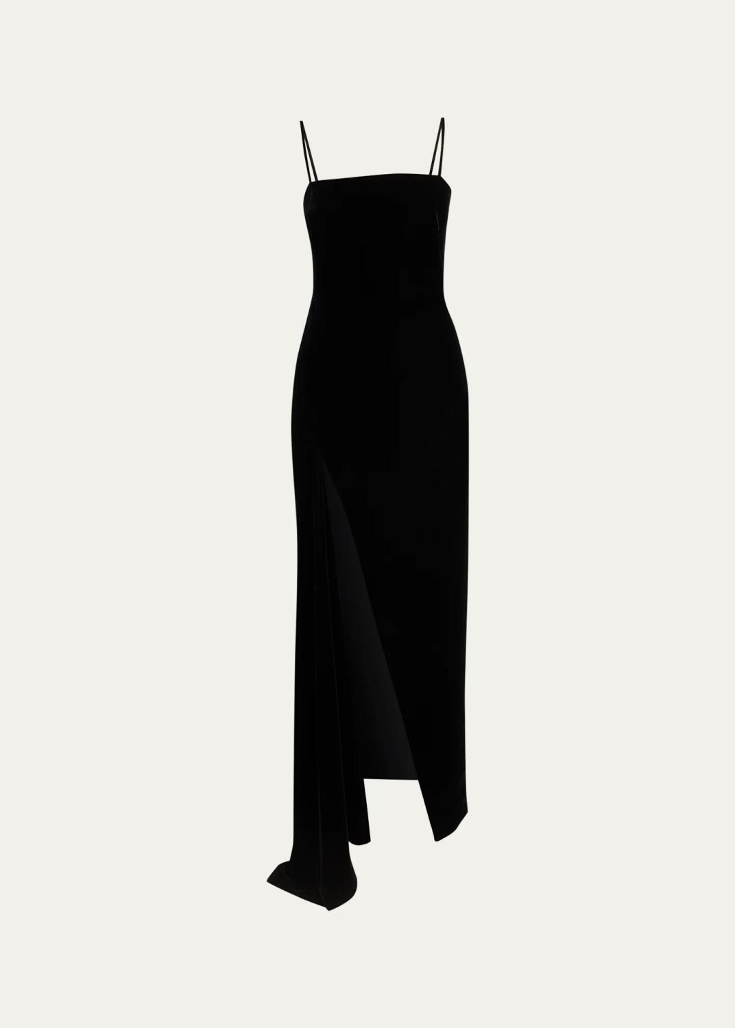 Sliced Long Velvet Slit Dress Sliced Long Velvet Slit Dress
