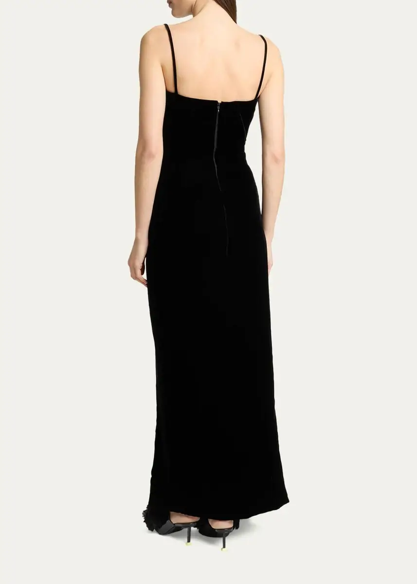 Givenchy Sliced Long Velvet Slit Dress | Thumbnail 3 Givenchy Sliced Long Velvet Slit Dress | Thumbnail 3