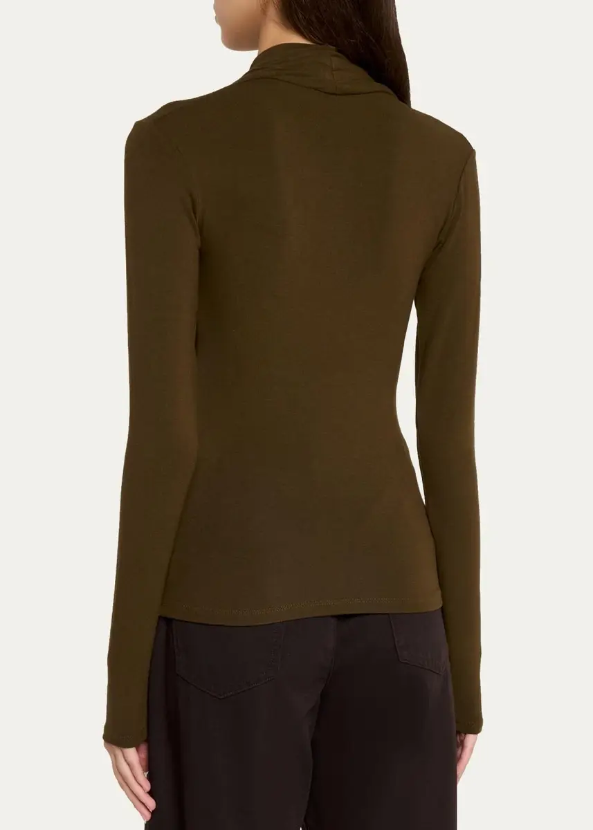Vince Long-Sleeve Faux-Wrap Top | Thumbnail 3 Vince Long-Sleeve Faux-Wrap Top | Thumbnail 3