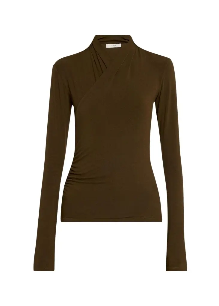 Long-Sleeve Faux-Wrap Top Long-Sleeve Faux-Wrap Top