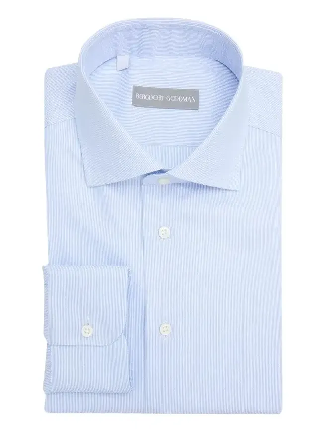 Bergdorf Goodman Men's Fine Stripe Textured Cotton Dress Shirt