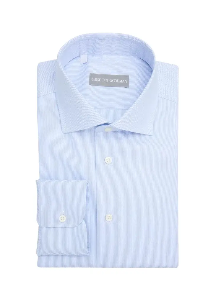 Bergdorf Goodman Men's Fine Stripe Textured Cotton Dress Shirt