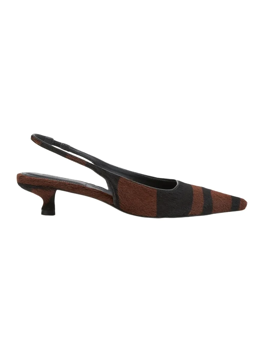 35mm Jenny Calf Hair Slingback Pumps