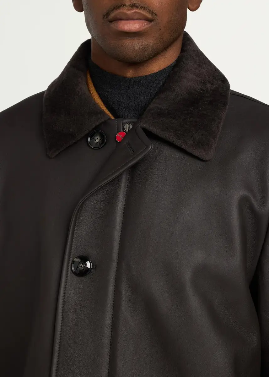Kiton Men's Shearling Mid-Length Car Coat | Thumbnail 5