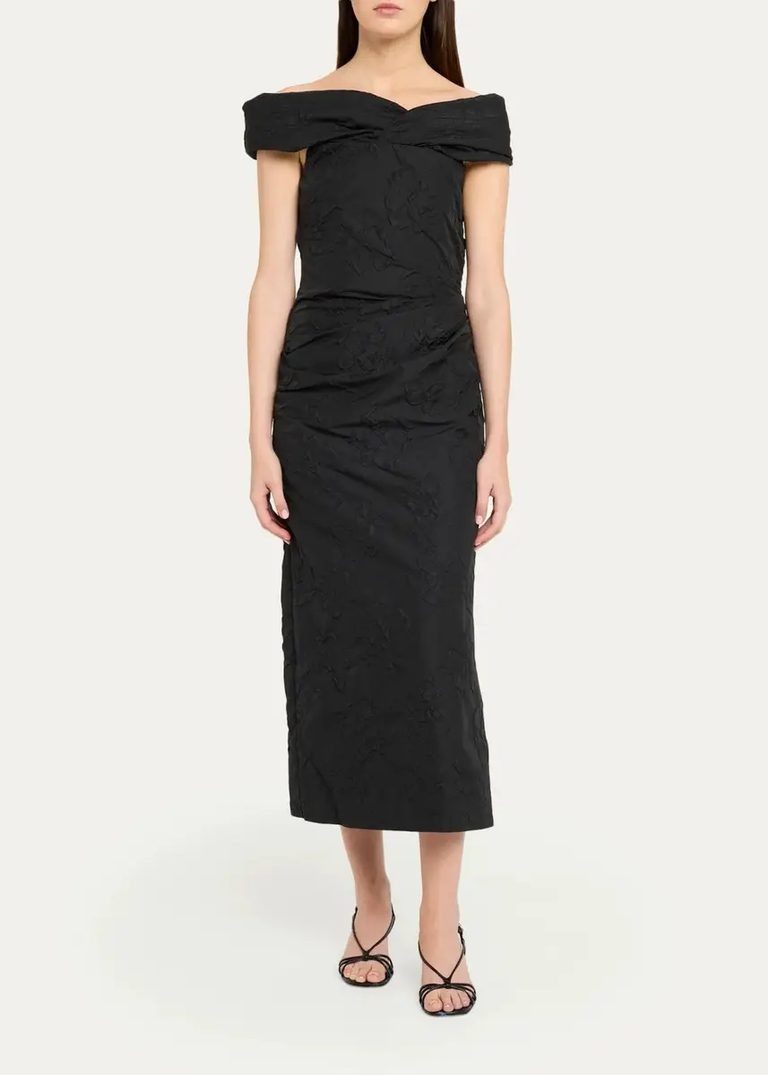 Ulla Johnson Violeta Off-Shoulder Floral Jacquard Midi Dress | Thumbnail 2 Ulla Johnson Violeta Off-Shoulder Floral Jacquard Midi Dress | Thumbnail 2