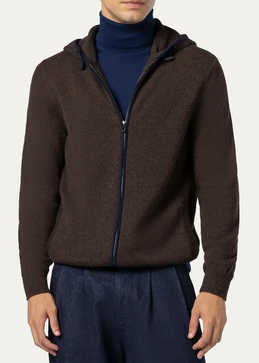 Sease Men's Waythree Cashmere Full-Zip Hoodie | Thumbnail 3