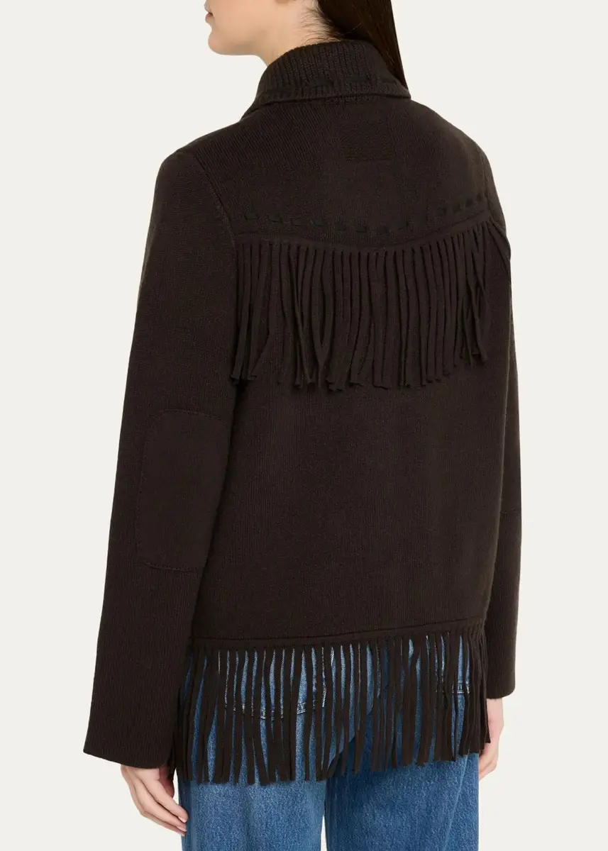 Guest In Residence Western Fringe Cashmere-Wool Knit Jacket | Thumbnail 3 Guest In Residence Western Fringe Cashmere-Wool Knit Jacket | Thumbnail 3