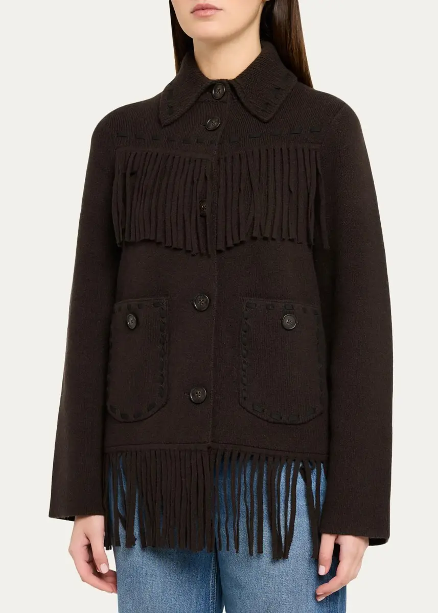 Guest In Residence Western Fringe Cashmere-Wool Knit Jacket | Thumbnail 4 Guest In Residence Western Fringe Cashmere-Wool Knit Jacket | Thumbnail 4