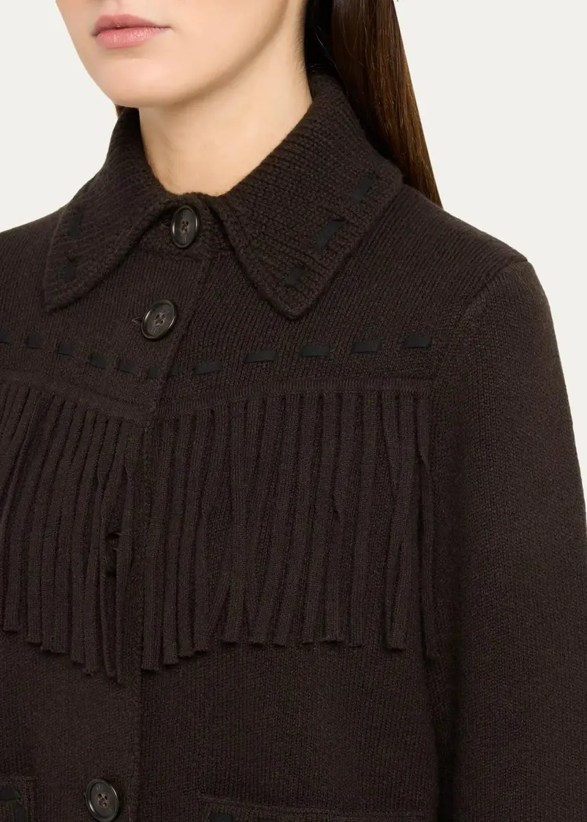 Guest In Residence Western Fringe Cashmere-Wool Knit Jacket | Thumbnail 5 Guest In Residence Western Fringe Cashmere-Wool Knit Jacket | Thumbnail 5