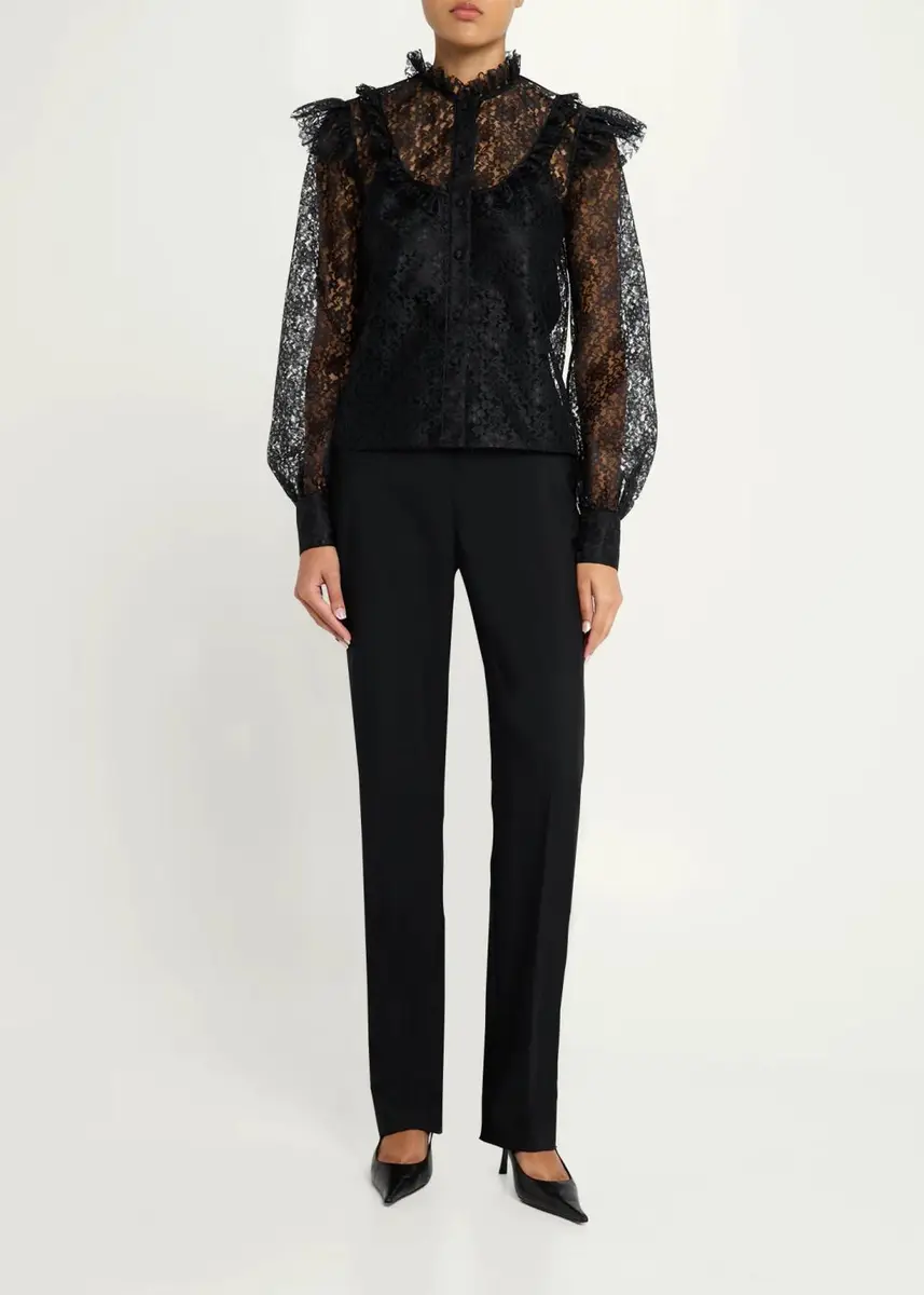 PRABAL GURUNG Floral Lace Sheer Top | Thumbnail 2 PRABAL GURUNG Floral Lace Sheer Top | Thumbnail 2