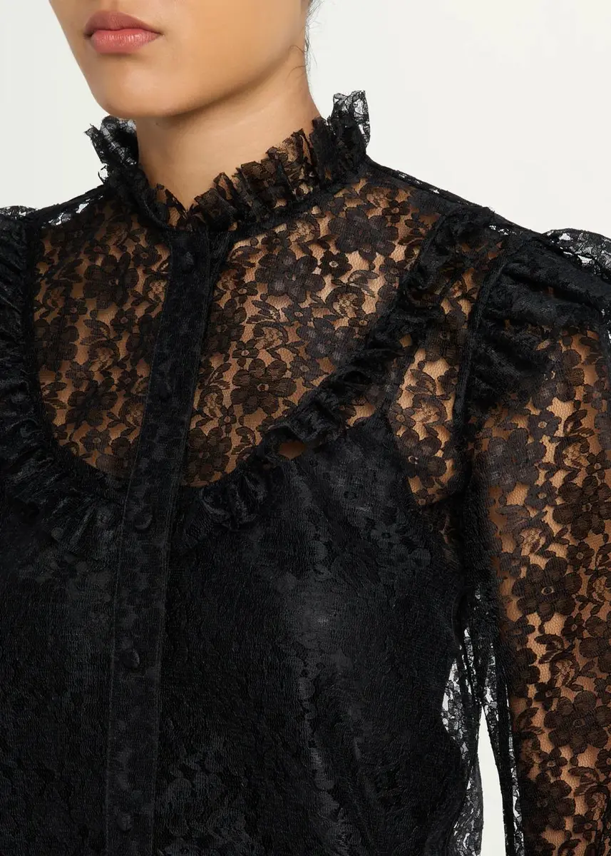 PRABAL GURUNG Floral Lace Sheer Top | Thumbnail 5 PRABAL GURUNG Floral Lace Sheer Top | Thumbnail 5