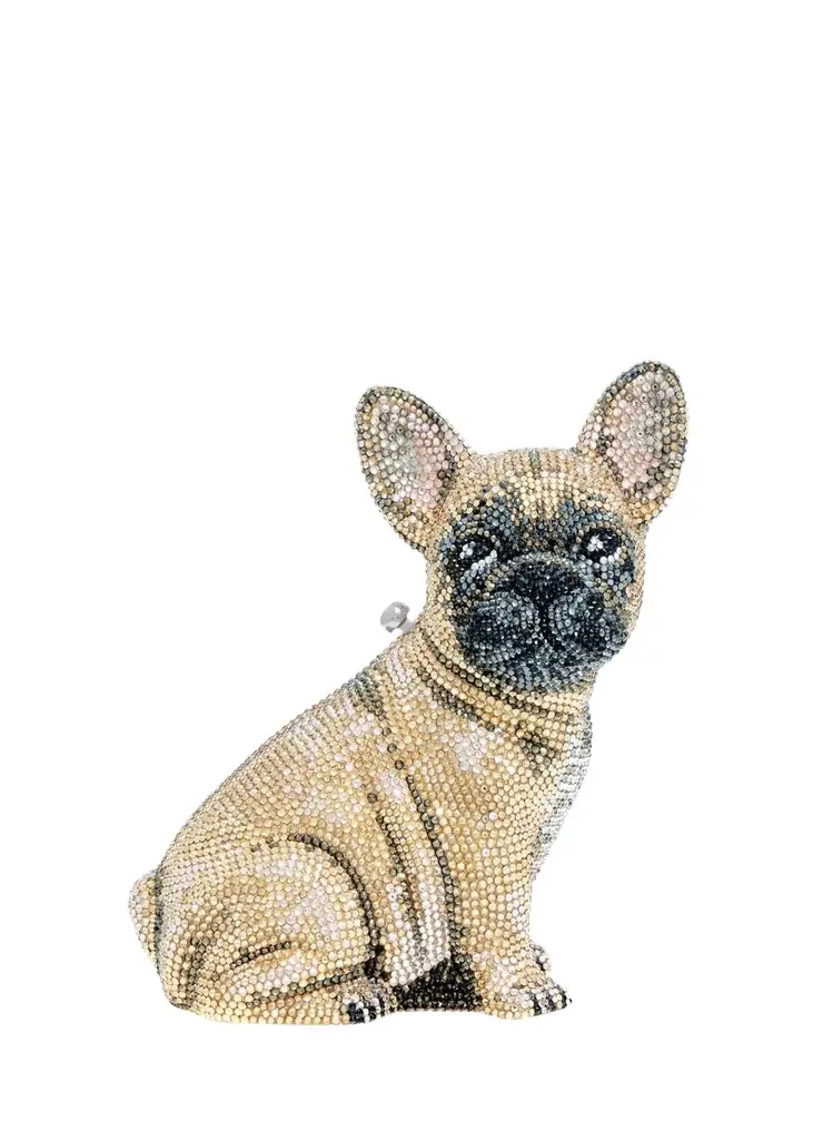 Judith Leiber Couture Pierre French Bulldog Crystal Clutch Bag