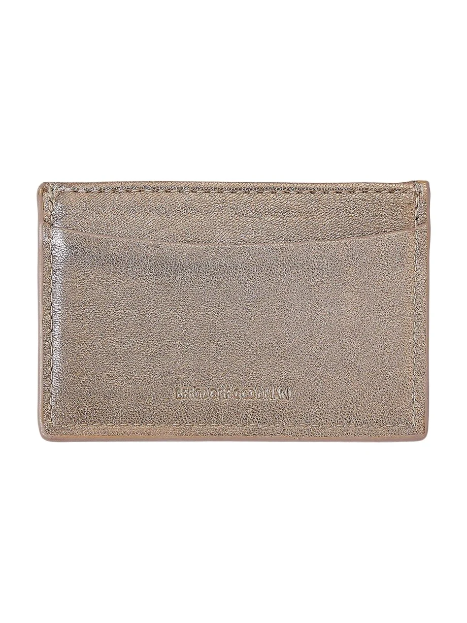 Graphic Image Metallic Leather Slim Card Case