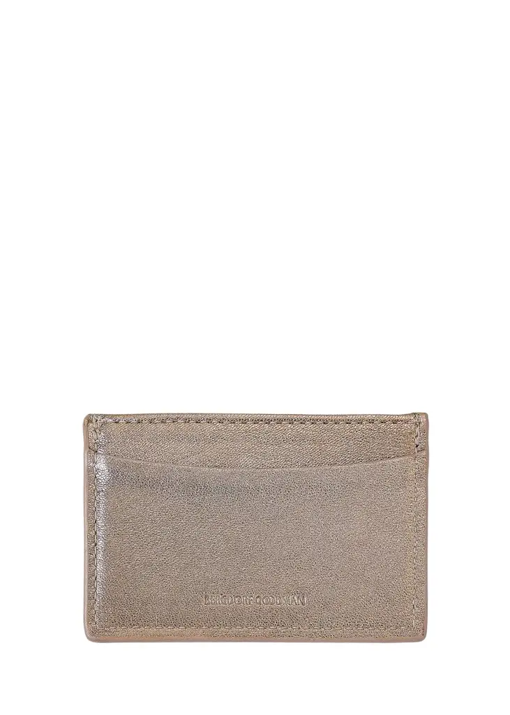 Graphic Image Metallic Leather Slim Card Case